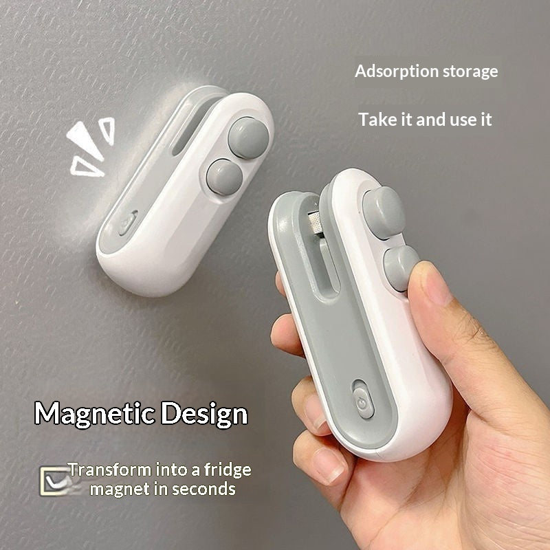 2-in-1 Rechargeable Mini Heat Sealer & Cutter – Keep Snacks Fresh!