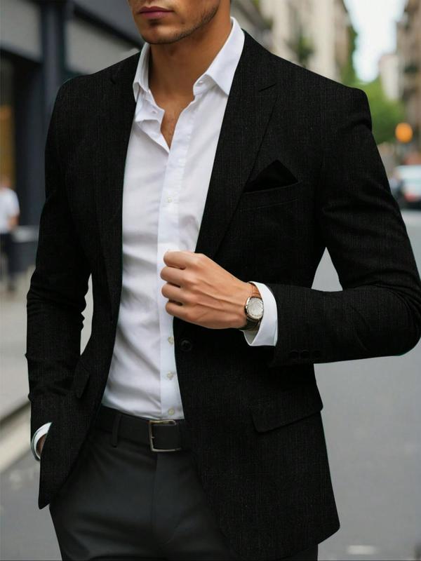 Men's Solid Color Single Button Blazer Business Formal