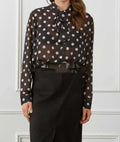 Polka-dot Shirt With Long Sleeves And A Bow Detail