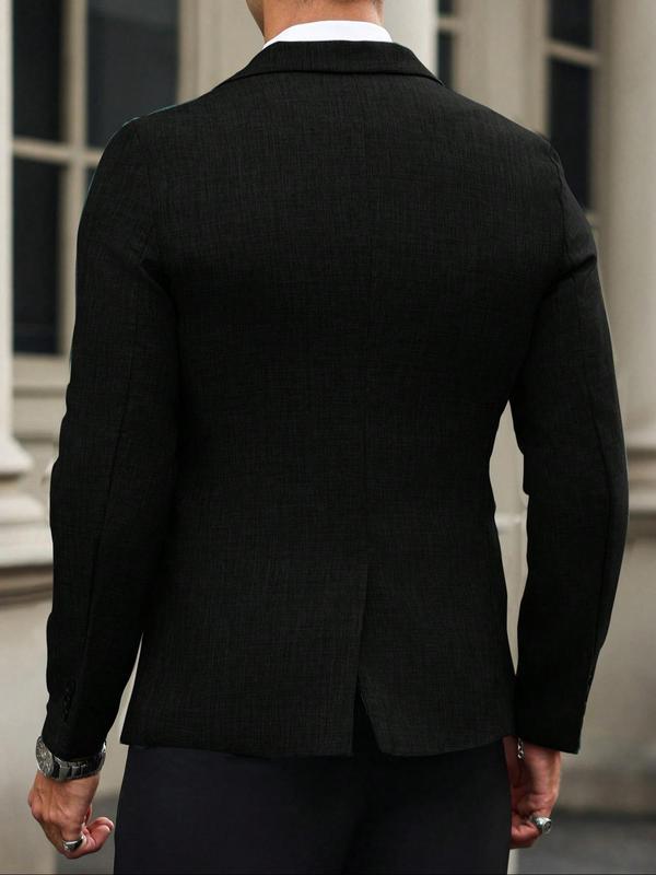 Men's Solid Color Single Button Blazer Business Formal