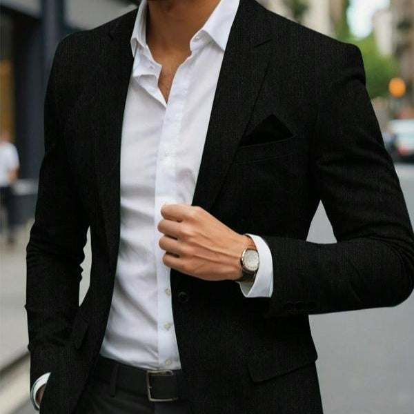 Men's Solid Color Single Button Blazer Business Formal