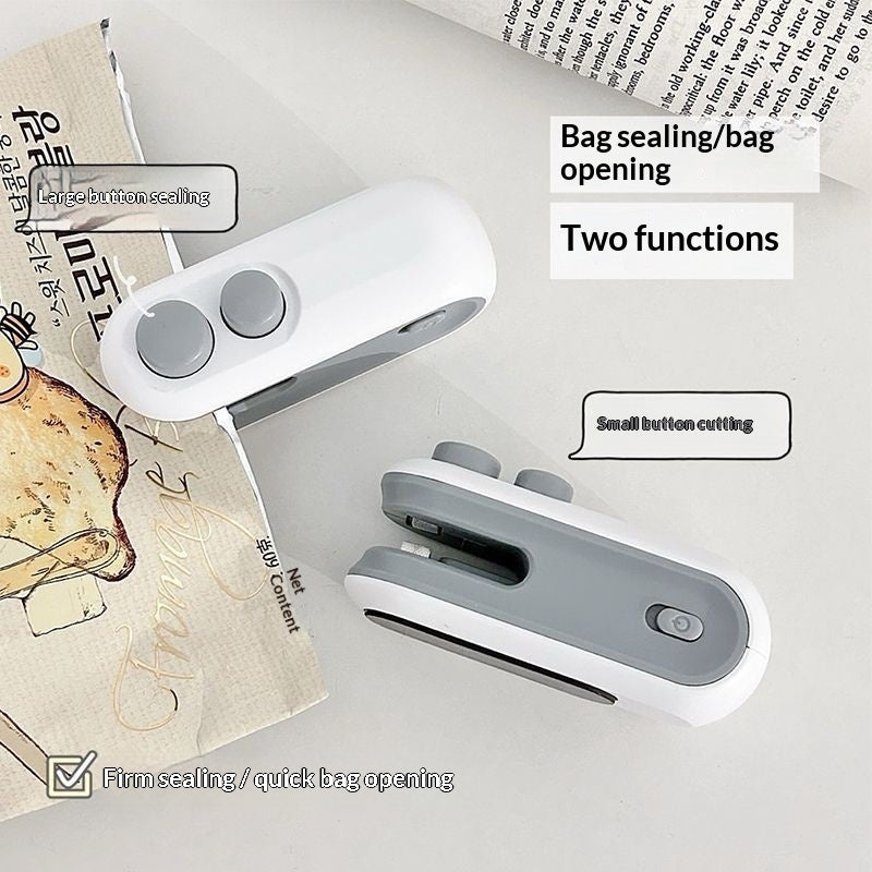 2-in-1 Rechargeable Mini Heat Sealer & Cutter – Keep Snacks Fresh!