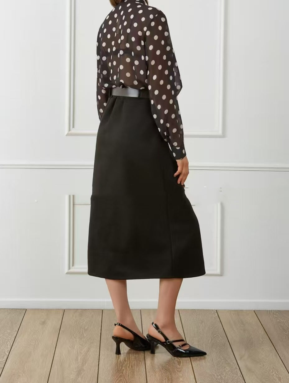 Polka-dot Shirt With Long Sleeves And A Bow Detail